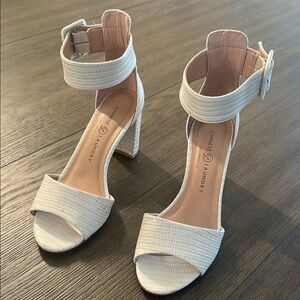Chinese Laundry Women's Cream Heeled Sandals
